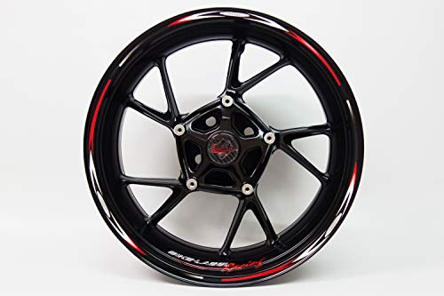 BIKE-label Felgenrand Aufkleber Racing schwarz rot weiß 17 Zoll 710011VA