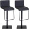 CLP 2er Set Barhocker Limon Mit Stoff-Bezug, Farbe:dunkelgrau, Gestell Farbe:schwarz