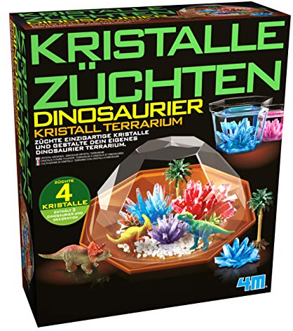 Experimentierkasten Kristalle züchten Dinosaurier Terrarium - Kristallzucht Set für Kinder - Wissenschaftliches Spielzeug - Mehrfarbig - 27 x 23,5 x 8 cm