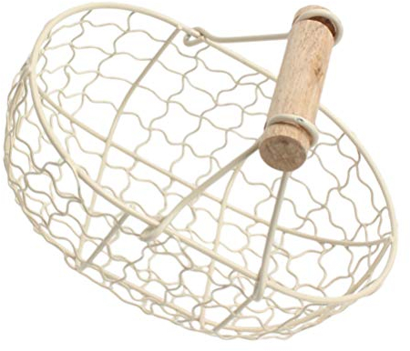 Cabilock 1stk Aufbewahrungskorb Aus Schmiedeeisen Eier-aufbewahrungskorb Aus Draht Brotkorb Obstschale Für Die Küchentheke Körbe Im Landhaus-Vintage-Stil Metall Kosmetik Baby Holzgriff