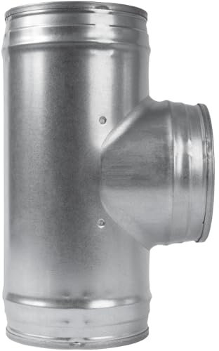 Divisor de conducto para ventilador de escape, manguera de ventilación, conector de manguera de conducto de 3 vías, forma de T, junta de metal en T (5 pulgadas, forma de T)
