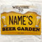 Personalised Beer Garden Sign - 3D Effect Printed Metal Sign Wall Art A4 Garden Add Name