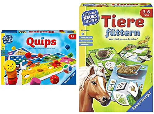 Ravensburger 24920 - Quips & Tiere Füttern - Spielen und Lernen für Kinder, Lernspiel Ab 3-6 Jahren, Spielend Neues Lernen