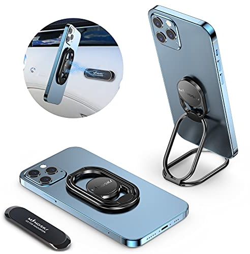 Mindsky Handy Ring Halter Fingerhalter 360° Drehbarer Ultradünner Ringhalter Faltbarer Handy Ständer Handyhalterung für iPhone iPad Smartphones Tablets(Kommt mit einem universellen Magneten)