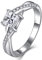 YL Verlobungsring 925 Sterling Silber Schliff 5A Zirkonia Prinzessin Unendlichkeit Ring Solitaire Band Schmuck Geschenk für Damen(Größe 54)