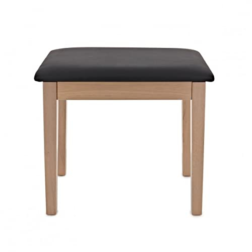 gear4music Piano Stool with Storage Light Oak Wood