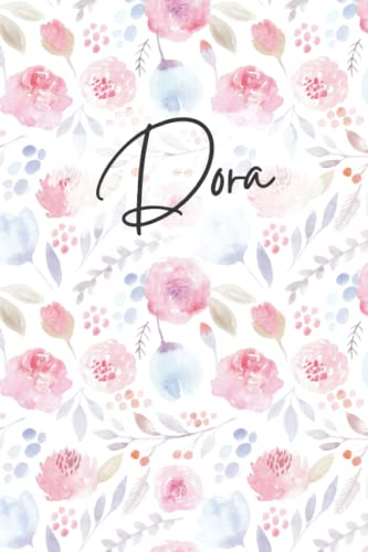 Dora Notebook: Floral Dora Journal, flowery Pattern Notepad, Dora Diary Lined Paper, 6 X 9 Inch, 120 Pages