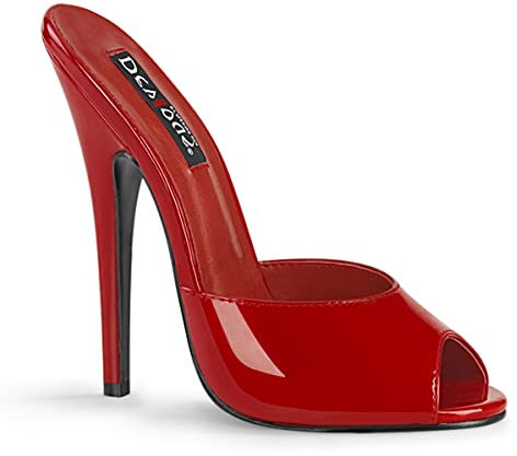 Pleaser Damen DOMINA-101 High Heels Pantolette Lack Rot 35 EU