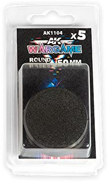 AK BASES AK1104 PLASTIC WARGAME BASES - ROUND BASE 50mm (5pcs)