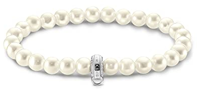 Thomas Sabo Damen Charm-Perlenarmband Silber 925 Sterlingsilber X0284-082-14