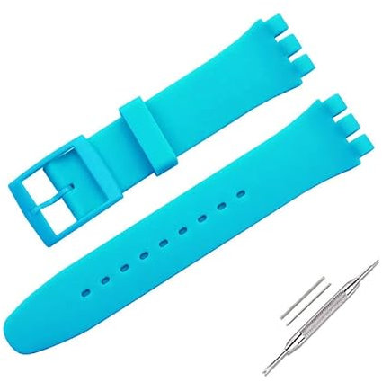 OLXIYOC Uhrenarmband für Swatch, Silikon wasserdicht Uhrenarmband (19mm, Green)