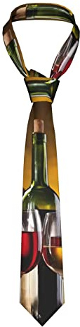 Trauben-Weinflaschen und Getränke-Herren-Krawatten: >> 144 x 7,9 cm, schmale Krawatte, lustige, langlebige Krawatten für Schule, Hochzeiten, Party-Geschenk., Schwarz , Einheitsgröße