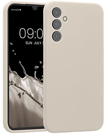 kwmobile Handyhülle kompatibel mit Samsung Galaxy A34 5G Hülle - gummierte Handy Case aus Silikon in Creme matt