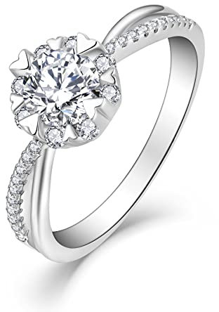 Starchenie Verlobungsring 925 Sterling Silber Jubiläum Ehering für Damen