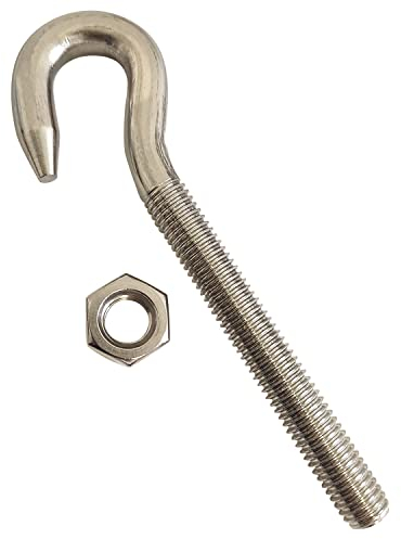4 viti a gancio M8 in acciaio inox, filettatura a destra, con bulloni a gancio lunghi 95 mm, resistenti alla ruggine, per progetti di recinzioni da giardino