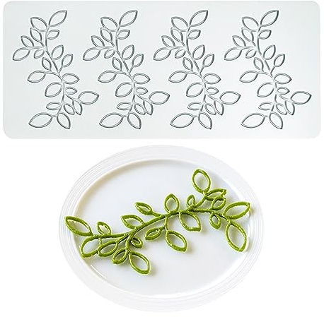 Kuchen Spitze Form, Silikon Spitze Fondant Formen, Zucker Handwerk Impression Form Essbare Kuchen Molecular Cuisine Dekoration, 4 Löcher kleine Blatt Knospen
