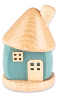 Holzwaren Egermann kleines rundes Räucherhaus aus Holz - Hübsches Rauchhaus in der Farbe: Blau - Maße: ca. 9 x 6 x 6 cm - Made in Germany