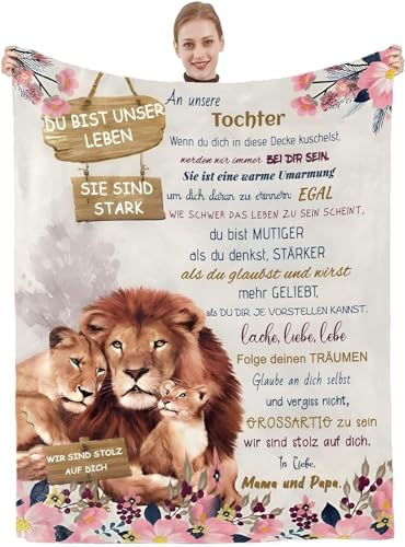 Personalisierte Decke Geschenk für Tochter Von Eltern,Kuscheldecke Geschenk An unsere Tochter , Beste Tochter Geschenke, Mädchen Geburtstags Weihnachten Abschluss Geschenke,18 Geburtstag Mädchen