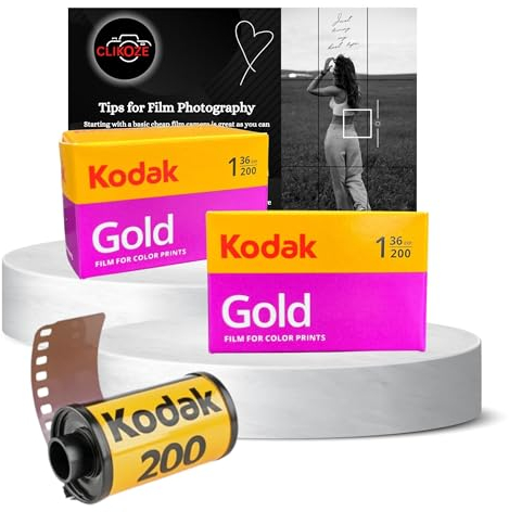 35mm Film Bundle includes Kodak Gold 200 36 EXP x2 Boxes and Clikoze Camera Film Photography Tips Card