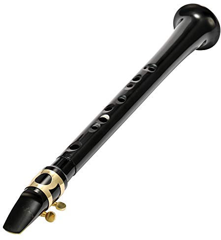 FUNFANG C-Key - Saxofón pequeño, negro, saxofón de plástico portátil para hacer música en todas partes