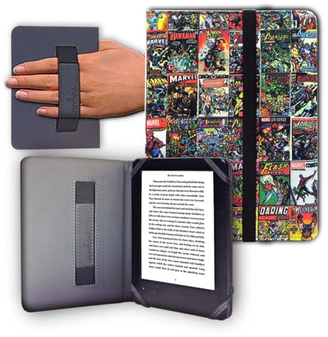 Étui universel pour eReader eBook 6 - Kobo, Woxter, Tagus, BQ, Energy, SPC, Sony, Inves, Papyre, Wolder, Nolim - 6 - élastique (Comics)