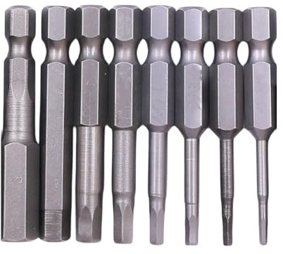 Angelkiss Jeu d'embouts de tournevis hexagonaux magnétiques embout de sécurité 1/4 pouces 1,5/2/2,5/3/4/5/6/8 MM (jeu de 8)