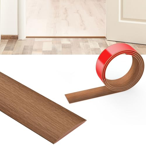 Flintronic 1.2M Laminate Flooring Threshold Transition Strip, 4CM PVC Floor Divider Strip Transition Strip, Self Adhesive Threshold Strip, Door Strip Threshold Bars for Joining Floor Gaps,Carpet,Tiles
