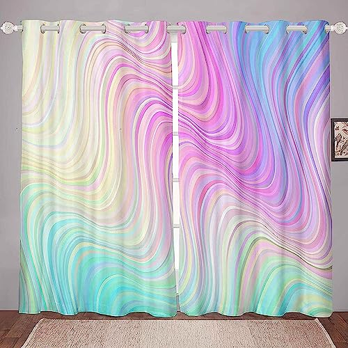 Vorhang Blickdicht Schlaufenschal Rosa Muster 2 Stücke Verdunkelungsvorhang Schlaufen Gardinen Für Wohnzimmer Schlafzimmer Kinderzimmer Verdunklungs