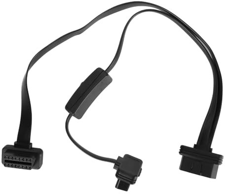 Buachois 1 auf 2 Y-Splitter-Verlängerungskabel Mit Schalter, OBD-II OBD2 16-poliger Stecker auf Buchse-Verlängerungskabel-Adapter, 17,7-Zoll-Draht-Auto-Diagnosekabel