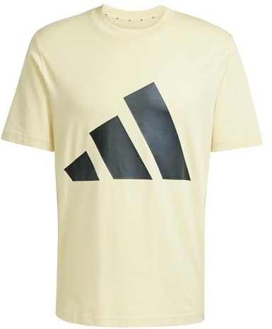 Adidas Herren Essentials Big Logo Single Jersey Tee, Powder Yellow/Black, M