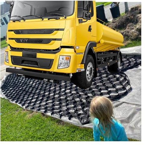 Stabilisateur Gravier Grille géologique de graviers de 2 de profondeur Grille de stabilisation du sol, 3ft/ 6ft/ 10ft/ 13ft/ 20ft/ 23ft/ 26ft/ 30ft de long Géogrille pliable et résistante, pour la ba
