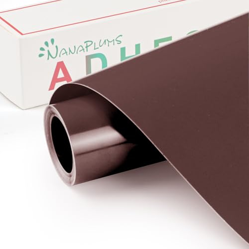 NANAPLUMS Selbstklebendes Vinylfolie Plotter, 30cm x 400cm Permanentes Plotterfolie Vinyl, Selbstklebende Folie für Dauerhaften Aufklebern, Schilder und Anderen Bastelprojekte(Braun)