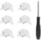 6 Stücke Schuko Stecker, IP20 Schuko Stecker für den Innenbereich, Europa-Stecker Kunststoff 250V (16A) für 8-10mm Kabel, IP20 für den Innenbereich - Weiß