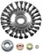 Ellxen Edelstahl Unkrautbürste Unkrauttrimmer Motorsense Freischneider 255 x 25,4 MM Kegel Unkrautbuerste,mit 4 Stück Adaptern,Twist Wildkrautbürste Kann Unkraut und Moos Effektiv Entfernen (10 Zoll)