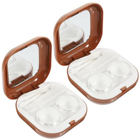 Anneome 2sets Contact Lense Case for Eyes Small Lens Organizer Box Mirror Easy to Carry Store