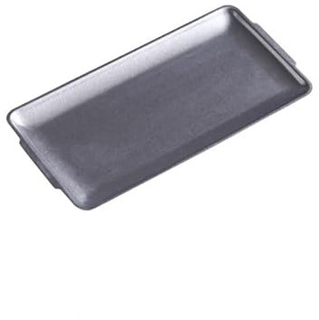 ZERAPH Multifunctional Serving Tray Retro Metal Stainless Steel Tea Cup Tray Rectangular Coffee Dessert Tray Barbecue Kebab Tray Serving Plate(C)