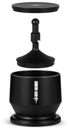 Hanzete 51-54mm Aluminium Alloy Coffee Powder Picker Dosing Cup with Dosing Ring Blind Shaker Coffee Powder Receiver Container Press Coffee Espresso Distribution Tool Fits 51-54mm Portafilter