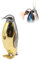 Sturmfeuerzeug, Pinguin-Butan-Metallfeuerzeug, tragbares Feuerzeug mit weicher Flamme, wiederverwendbares Feuerzeug mit Einstellbarer Flamme, geeignet for Outdoor, Kerze, Grill, Männergeschenk(Gold)