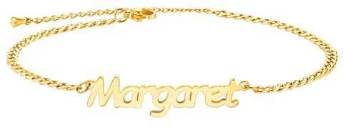 MeMeDIY Bracelets de Cheville Personnalisés pour Femmes Bracelets de Cheville en Acier Inoxydable avec Nom Bracelets de Cheville de Plage Bracelet de Cheville Réglable pour Amie Mère Fille -F2