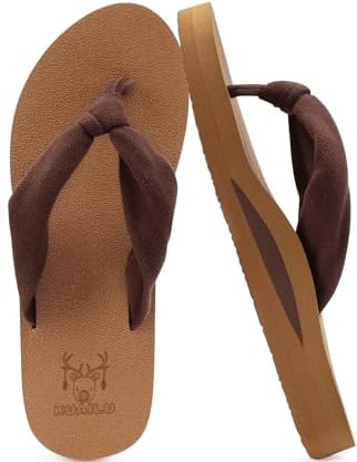 KuaiLu Flip Flops Damen Zehentrenner Badelatschen Strand | Weich Stoff Frauen Bade Sandalen Bequeme Füße Yoga Matte Fussbett Sommer Zehensandalen Rutschfest Gummi Indoor Outdoor