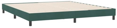 vidaXL Bettgestell ohne Matratze Dunkelgrün 180x220 cm Samt, Bettrahmen, Doppelbett, Polsterbett, Bett, Samtbett, Schlafzimmerbett, Schlafzimmermöbel
