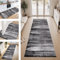 Teppich Läufer Flur Küche rutschfest Schwarz Grau 110X350CM Vintage Teppichläufer Kücheläufer Lang Waschbar Meterware Küchenteppich Flurteppich Läufer für Wohnraum Schlafzimmer Kinderzimmer Flurläufer