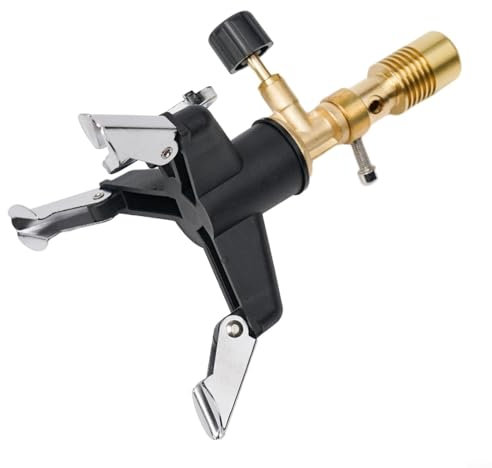 GLFLOW Bunsen Bruciatore portatile da laboratorio Bunsen Bruciatore a gas con torcia a gas in ottone fornello da campeggio regolabile controllo fiamma nero rame 9 x 7 x 3 cm