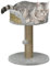 PawHut Arbre à Chat Arbre à Grimper grattoir Design Jeu Pompon Suspendu + Plateforme Peluche - 40 x 40 x 49 cm - Jute Gris