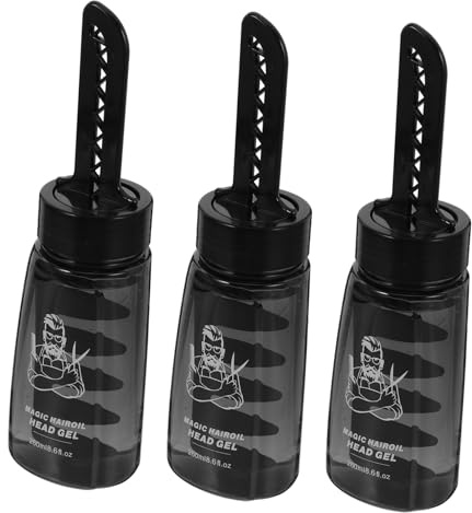COLLBATH 3 Stück Leere Haargel Flasche mit Breitem Zahnkamm Wiederbefüllbarer Haargel Applikator für Gleichmäßiges Styling Leichtes Kunststoffmaterial Kompakt und Handlich für Männer