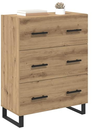 vidaXL Sideboard Artisan-Eiche 69,5 x 34 x 90 cm Verbundholz und Eisen