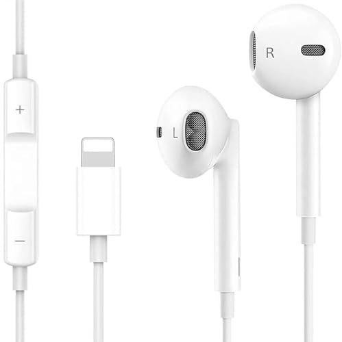 Junwolf In-Ear Kopfhörer für iPhone, Kopfhörer HiFi Audio Stereo, mit Mikrofon und Lautstärkeregler, kompatibel mit iPhone 14/14 Pro/14 Pro Max/13/12 Mini/SE/11/X/XS Max/XR/8/7 Plus