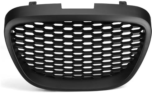 Parrilla Delantera Coche Rejilla Rejilla Delantera Tipo Panal Abeja En Negro Brillante Para Seat Para Leon MK2 1P 2006-2009, Repuesto Parrilla Capó, Accesorio Exterior Para Coche(Negro mate)
