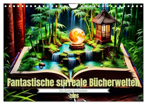 Fantastische surreale Bücherwelten (Wandkalender 2026 DIN A4 quer), CALVENDO Monatskalender: Tauchen Sie ein in die faszinierende Welt der Literatur, ... Reise mitnehmen. (CALVENDO Orte)