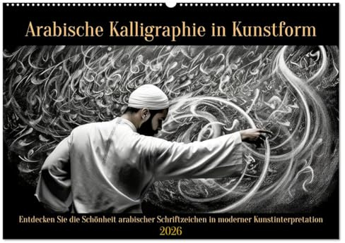 Arabische Kalligraphie in Kunstform (Wandkalender 2026 DIN A2 quer), CALVENDO Monatskalender: Arabische Kalligraphie in Kunst Design (CALVENDO Kunst)